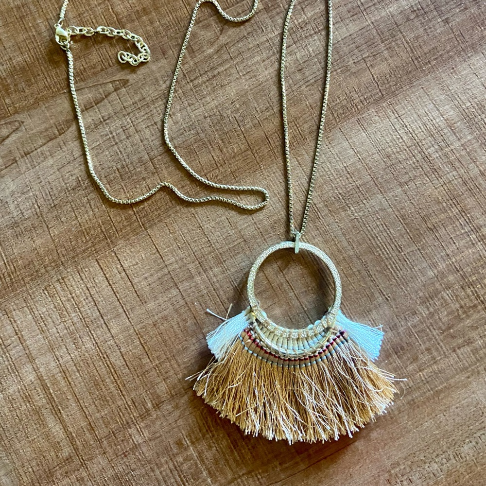 GOLD RAINBOW TASSLE NECKLACE